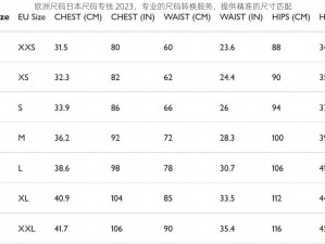 欧洲尺码日本尺码专线 2023，专业的尺码转换服务，提供精准的尺寸匹配