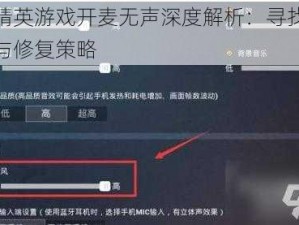 和平精英游戏开麦无声深度解析：寻找解决方案与修复策略