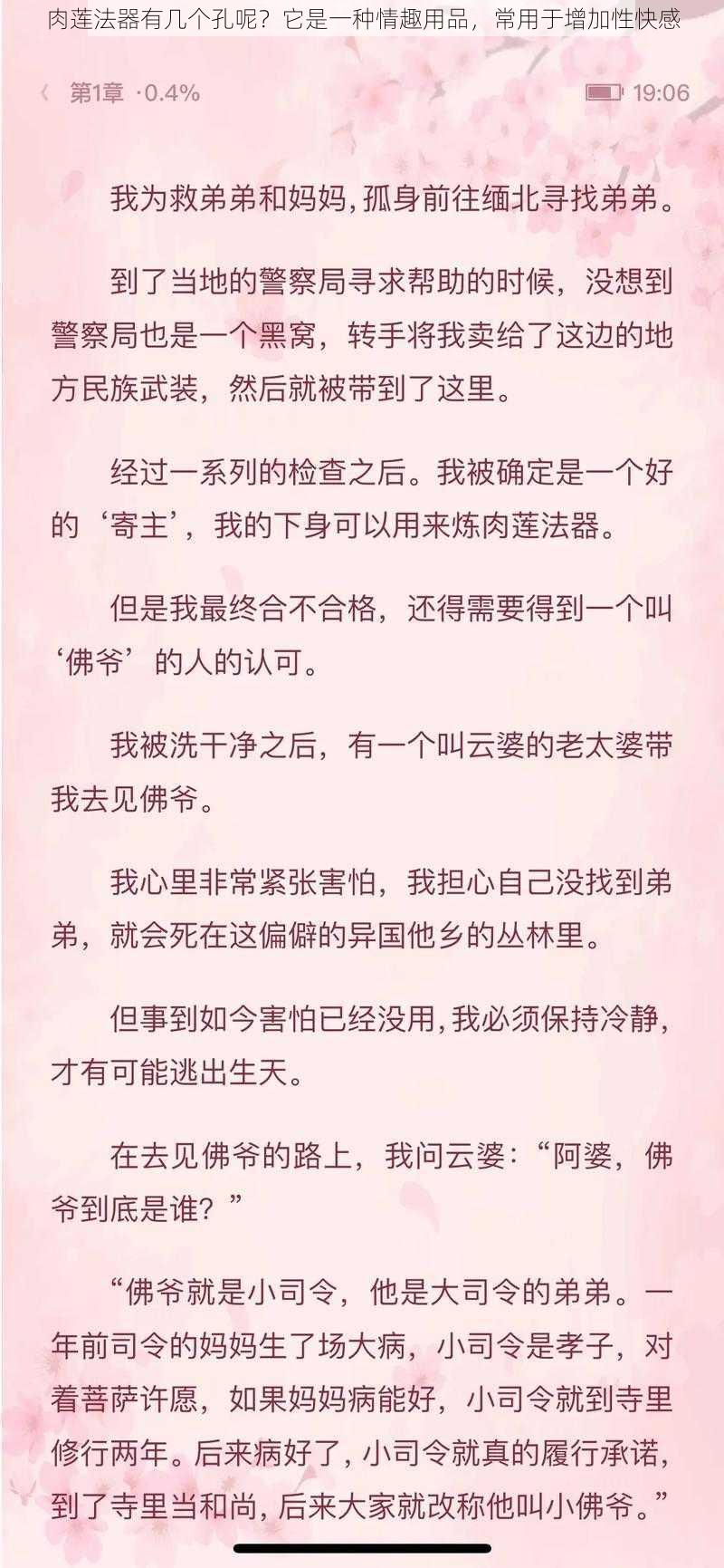 肉莲法器有几个孔呢？它是一种情趣用品，常用于增加性快感