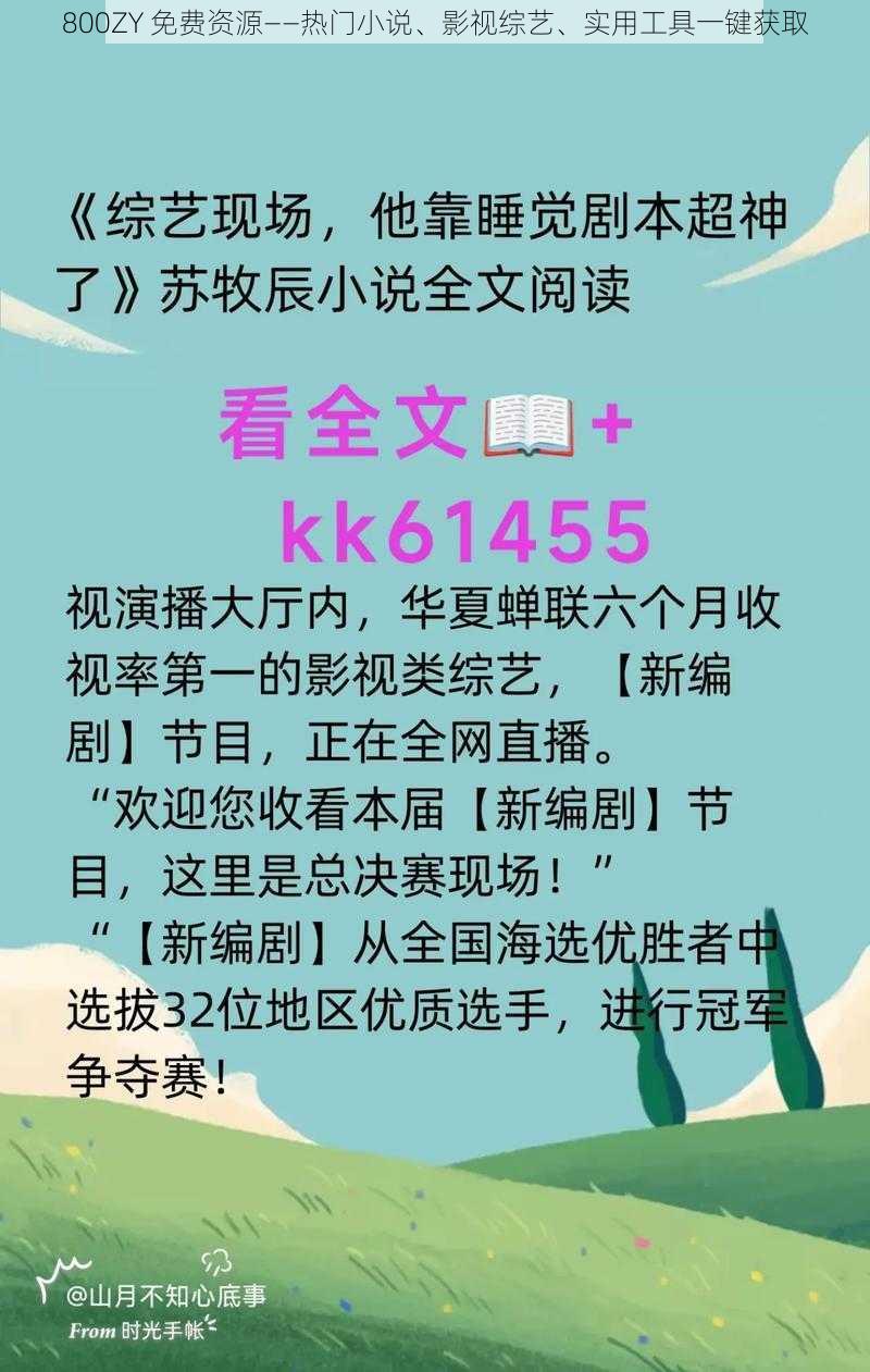 800ZY 免费资源——热门小说、影视综艺、实用工具一键获取