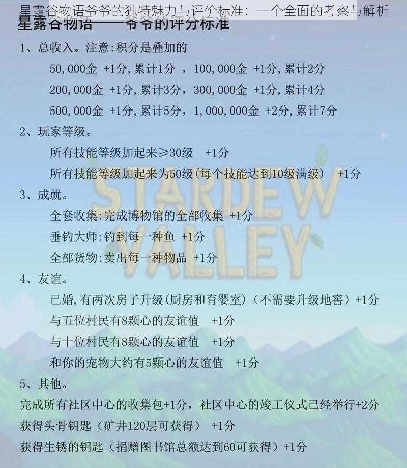 星露谷物语爷爷的独特魅力与评价标准：一个全面的考察与解析