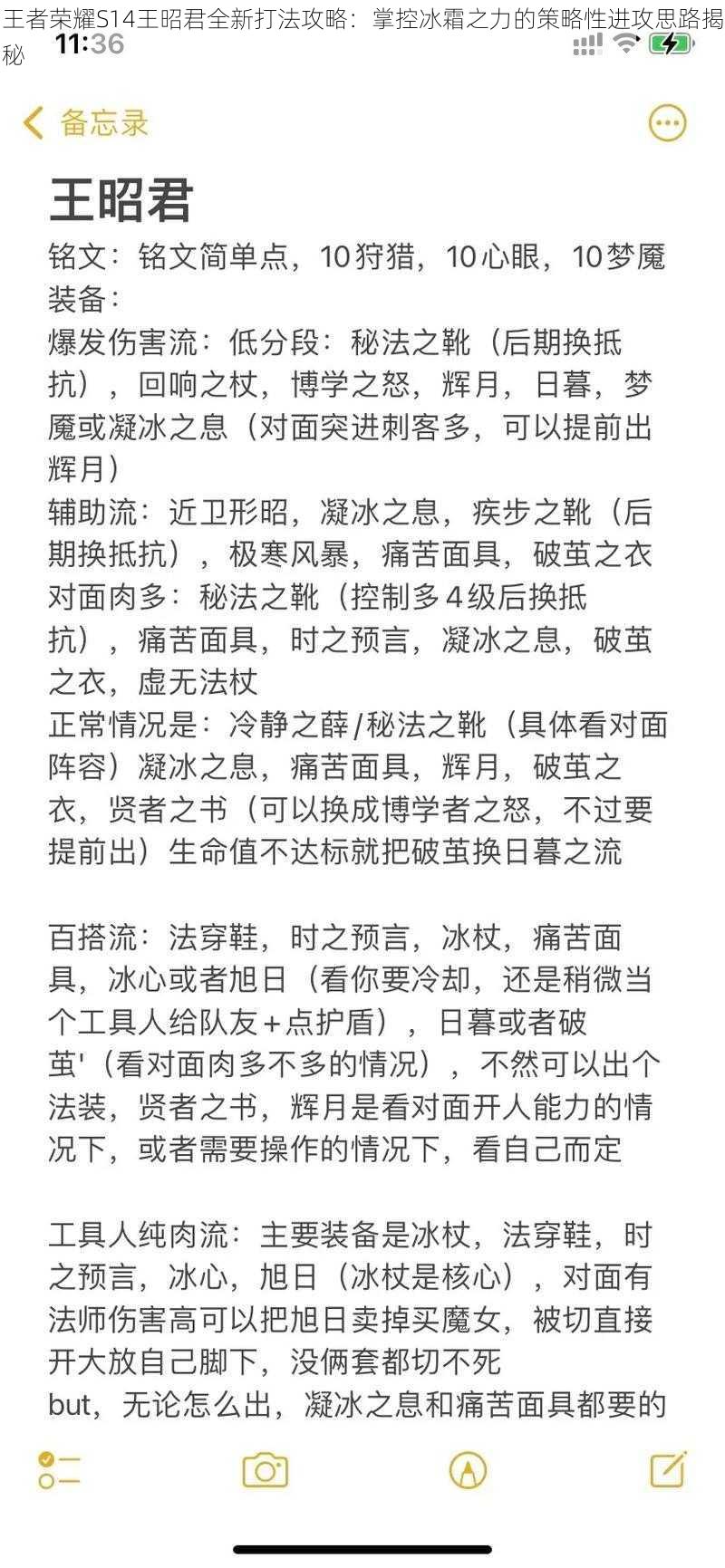 王者荣耀S14王昭君全新打法攻略：掌控冰霜之力的策略性进攻思路揭秘