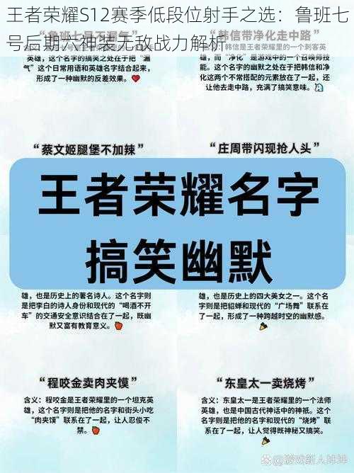 王者荣耀S12赛季低段位射手之选：鲁班七号后期六神装无敌战力解析