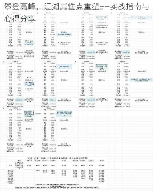 攀登高峰，江湖属性点重塑——实战指南与心得分享