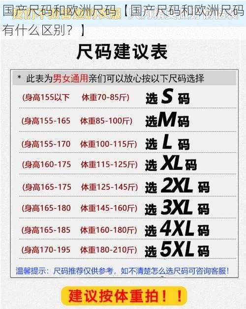 国产尺码和欧洲尺码【国产尺码和欧洲尺码有什么区别？】