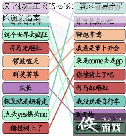 汉字找茬王攻略揭秘：篮球巨星全消除通关指南