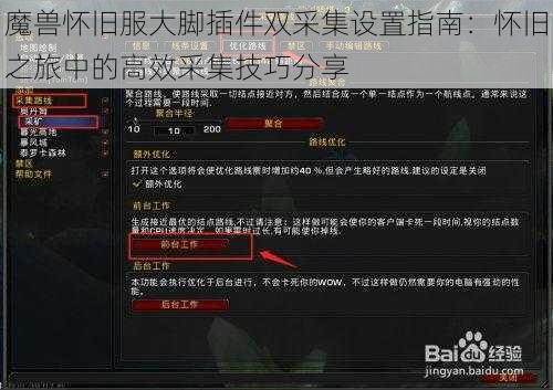 魔兽怀旧服大脚插件双采集设置指南：怀旧之旅中的高效采集技巧分享