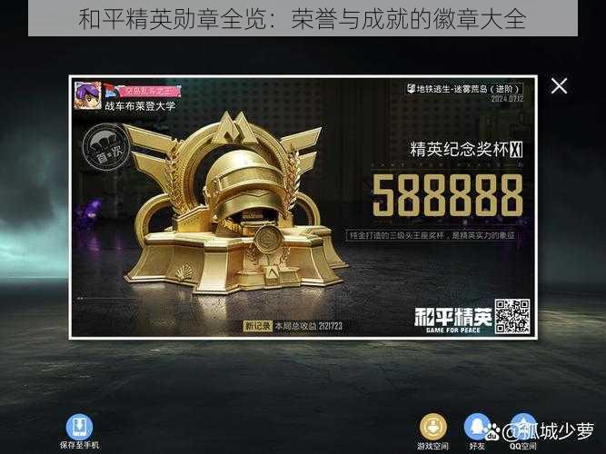 和平精英勋章全览：荣誉与成就的徽章大全