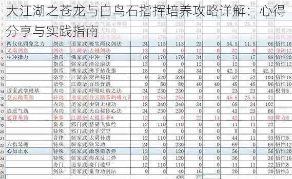 大江湖之苍龙与白鸟石指挥培养攻略详解：心得分享与实践指南