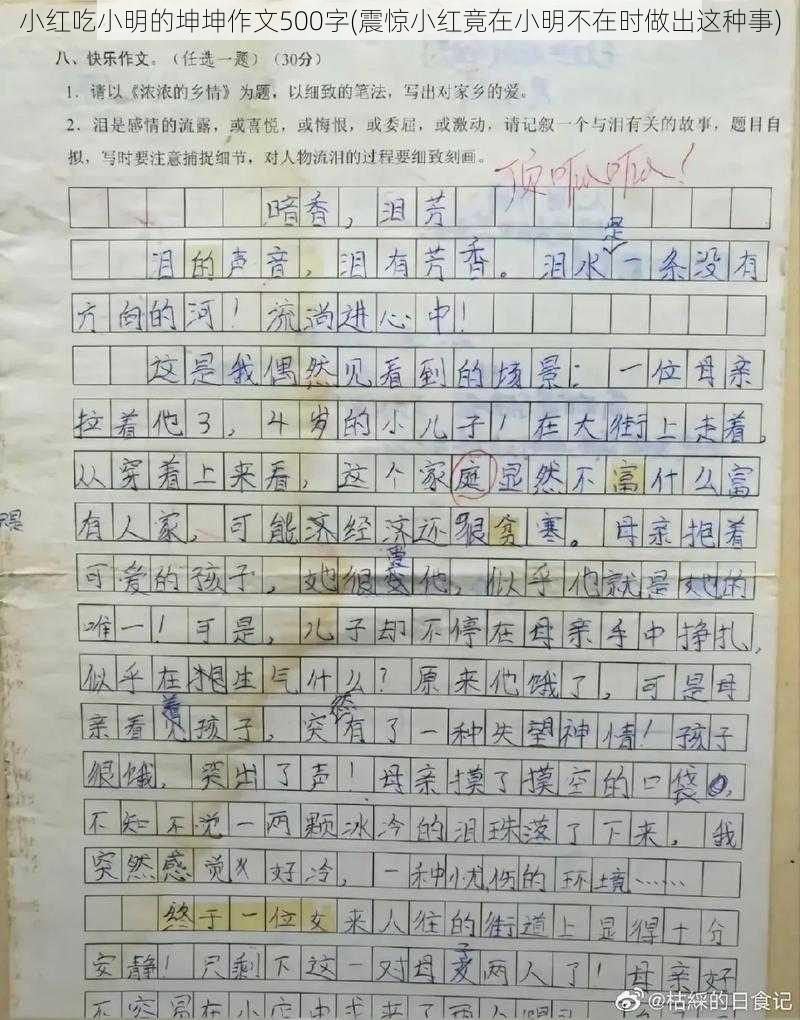 小红吃小明的坤坤作文500字(震惊小红竟在小明不在时做出这种事)