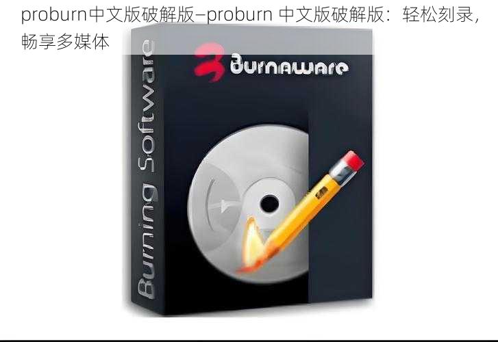 proburn中文版破解版—proburn 中文版破解版：轻松刻录，畅享多媒体