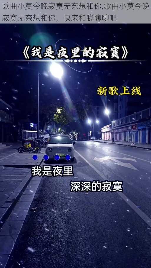 歌曲小莫今晚寂寞无奈想和你,歌曲小莫今晚寂寞无奈想和你，快来和我聊聊吧