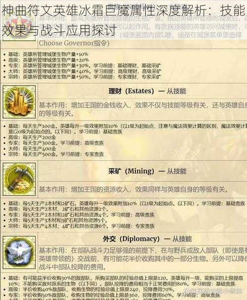 神曲符文英雄冰霜巨魔属性深度解析：技能效果与战斗应用探讨