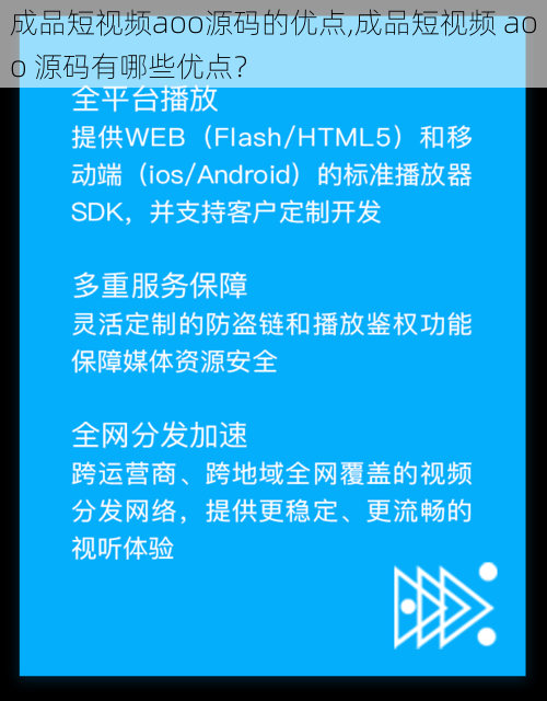 成品短视频aoo源码的优点,成品短视频 aoo 源码有哪些优点？