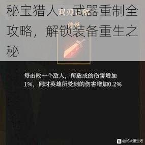 秘宝猎人：武器重制全攻略，解锁装备重生之秘