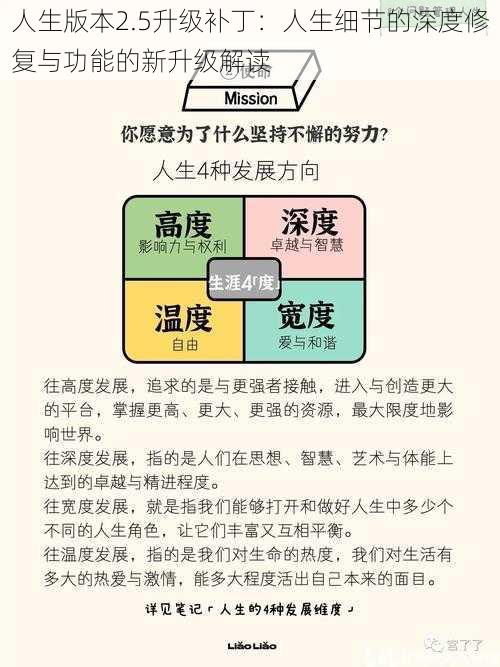 人生版本2.5升级补丁：人生细节的深度修复与功能的新升级解读