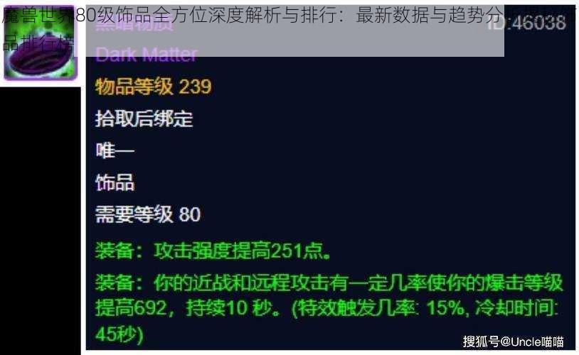 魔兽世界80级饰品全方位深度解析与排行：最新数据与趋势分析揭秘饰品排行榜